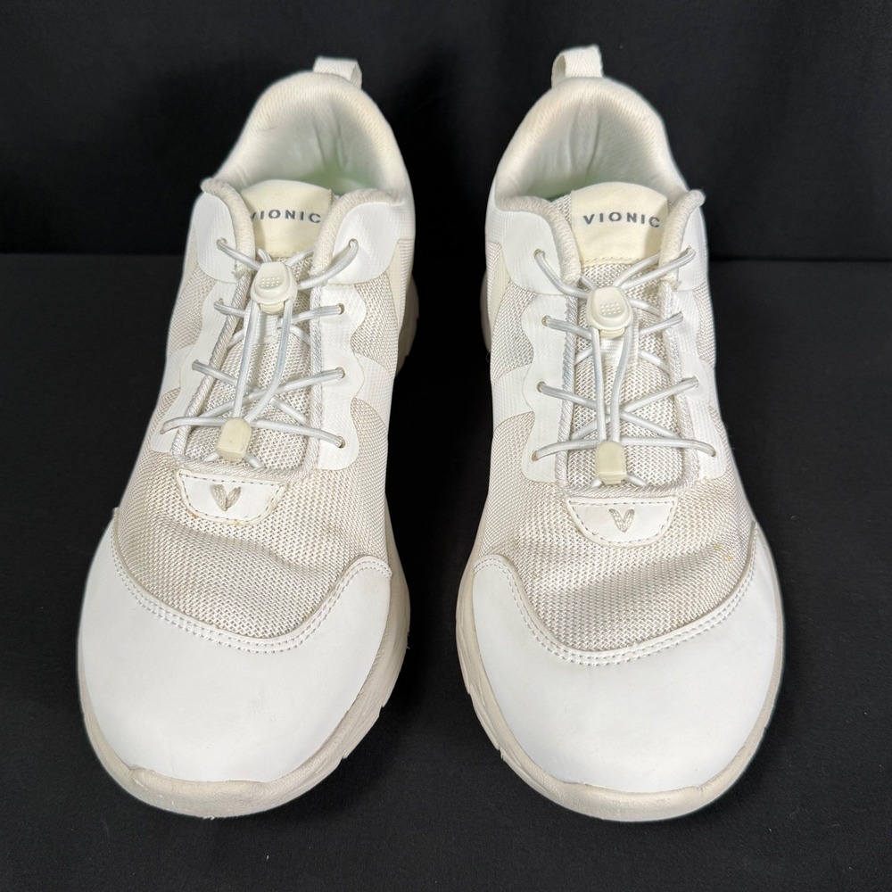 Vionic Norelle White Mesh Bungee Lace Walking Shoe Orthopedic Sneakers Women 9.5 - Picture 3 of 16